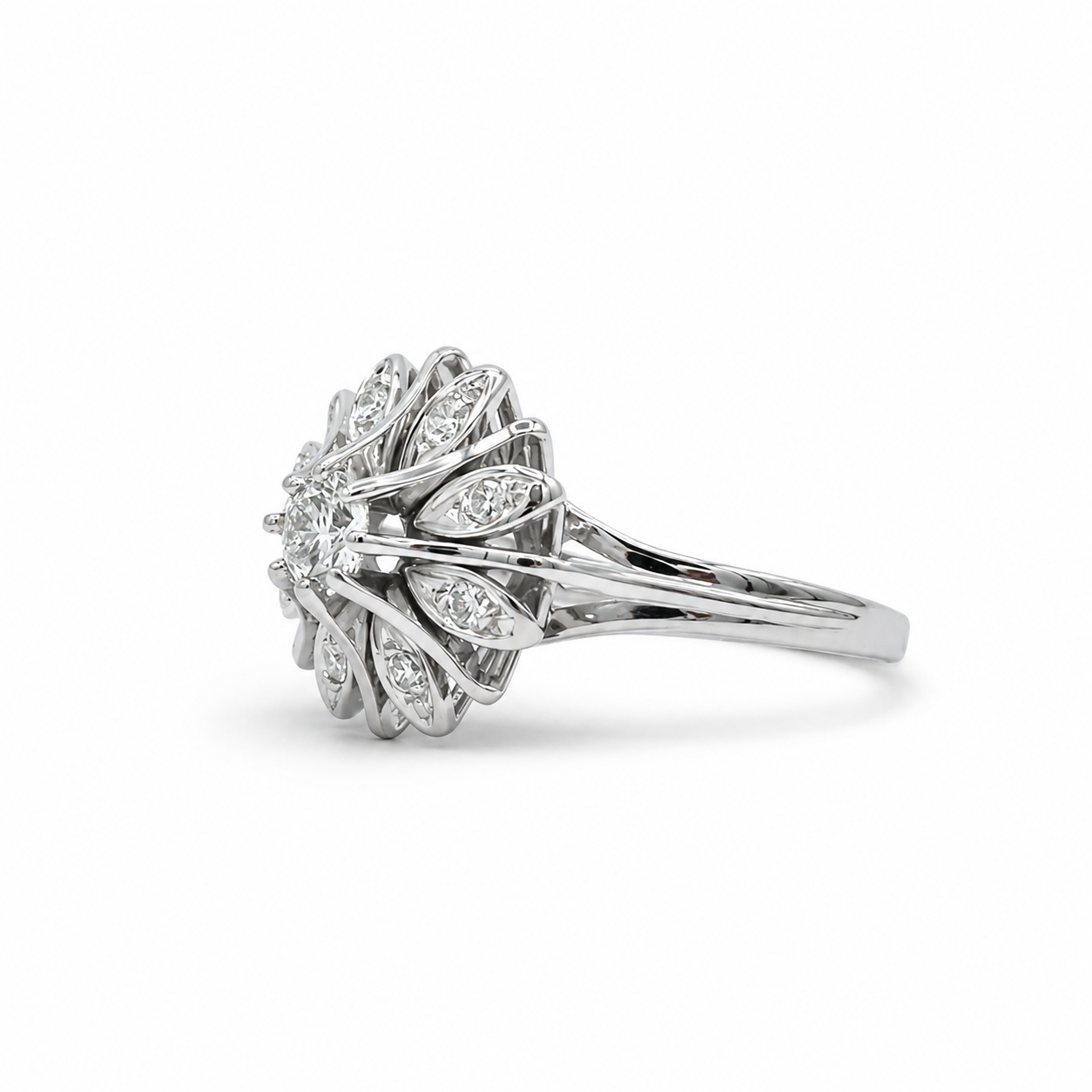 Bague Marguerite - Or blanc et Diamants
