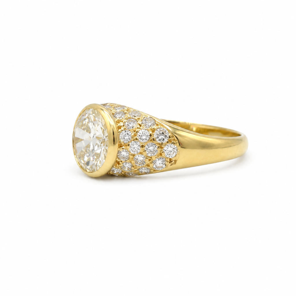 Bague Jonc - Or jaune - Diamants 1,55 carats