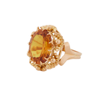 Bague Or Jaune - Citrine Ovale