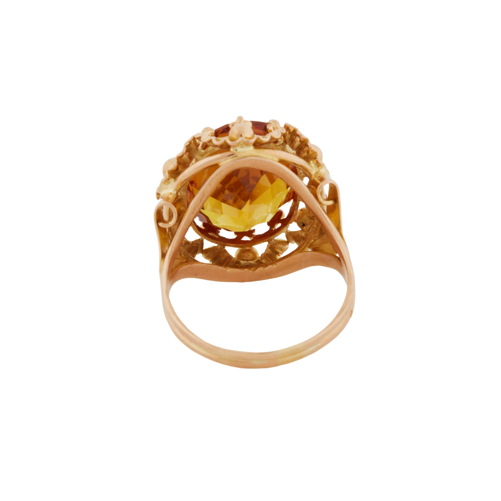 Bague Or Jaune - Citrine Ovale