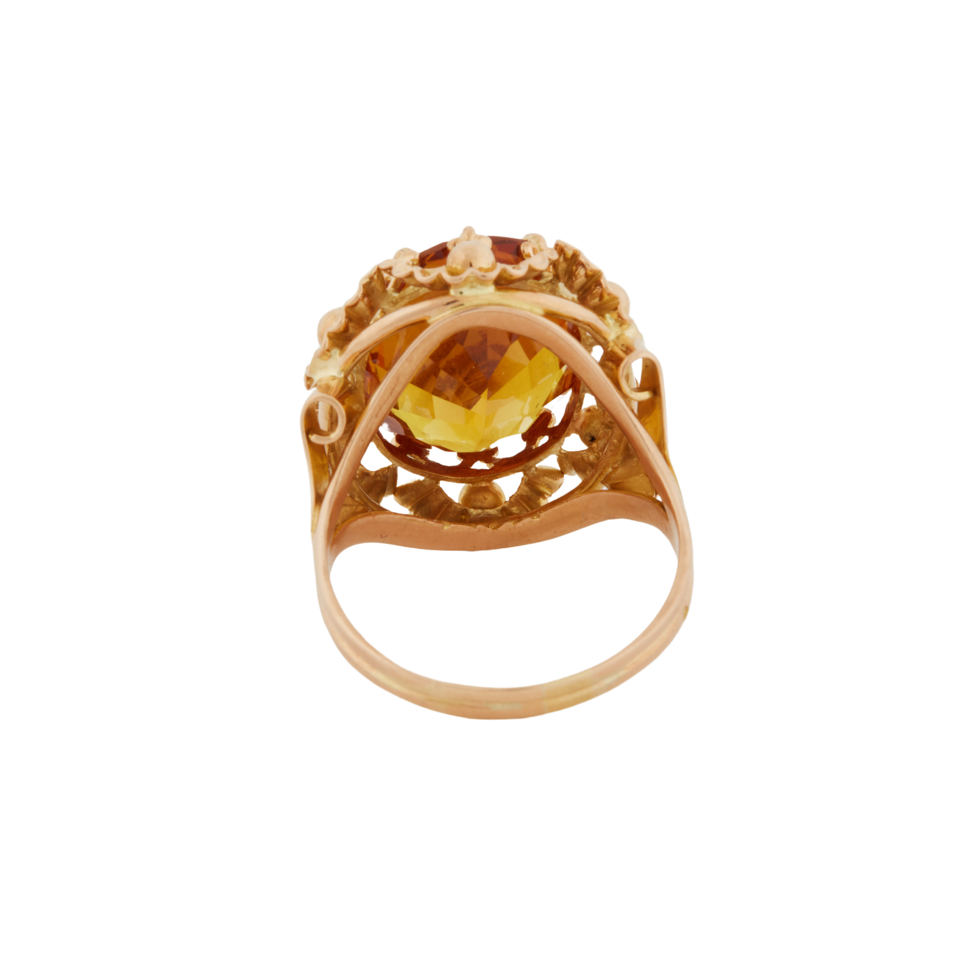 Bague Or Jaune - Citrine Ovale