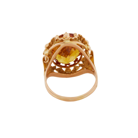 Bague Or Jaune - Citrine Ovale