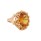 Bague Or Jaune - Citrine Ovale
