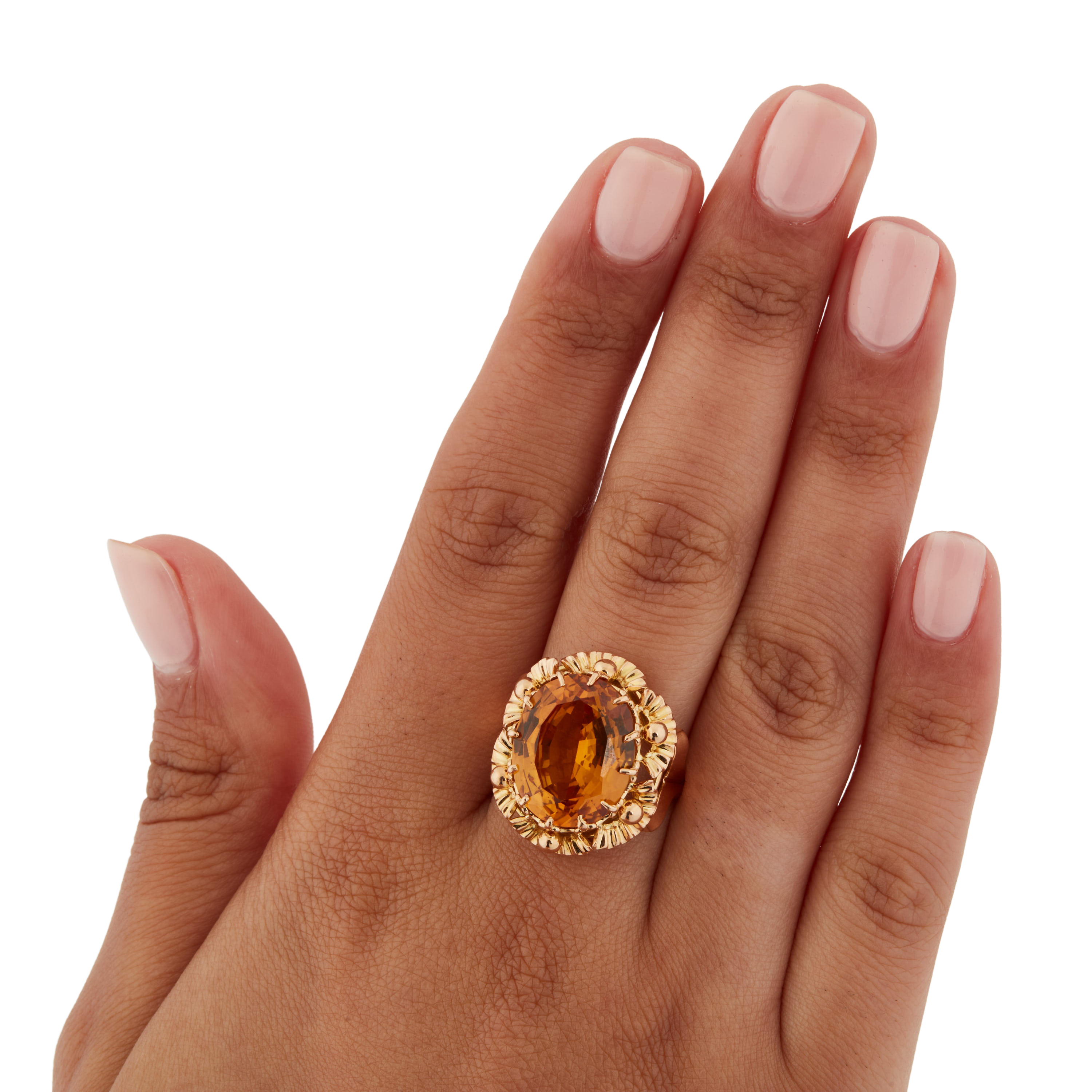 Bague Or Jaune - Citrine Ovale