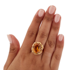 Bague Or Jaune - Citrine Ovale
