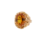 Bague Or Jaune - Citrine Ovale