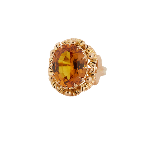 Bague Or Jaune - Citrine Ovale