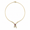 Collier Vintage Or jaune - Rubis et Diamants