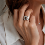 Dinh Van - Large Handcuff Ring - White Gold and Diamonds