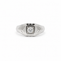 Bague Jonc Or blanc Diamant 0,20 carat