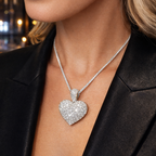 Pendentif Coeur - Or blanc - Diamants 1,20 carats