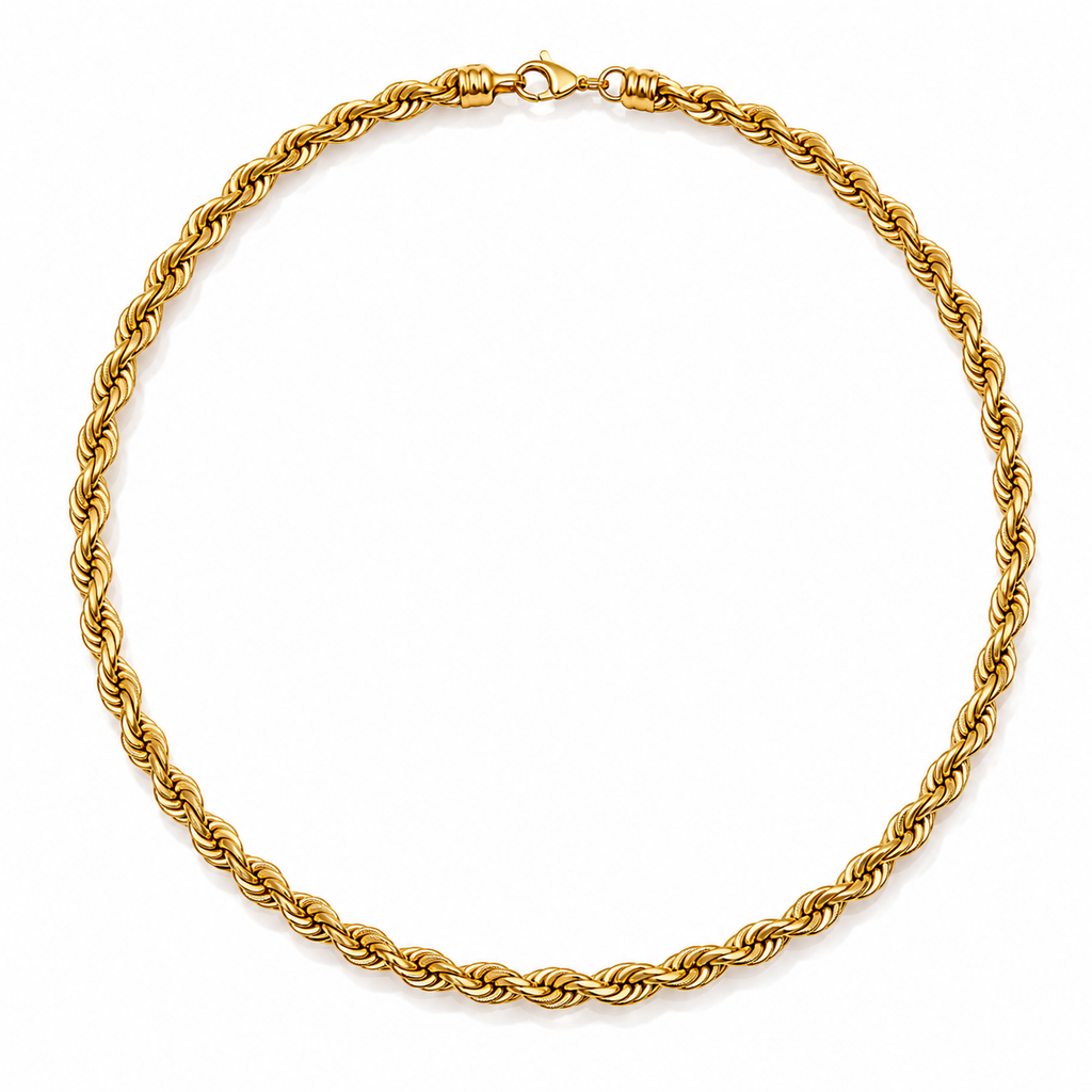 Collier Vintage - Maille Torsade - Or jaune