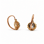 Boucles d’oreilles dormeuses anciennes en or 18 carats et diamants taille rose