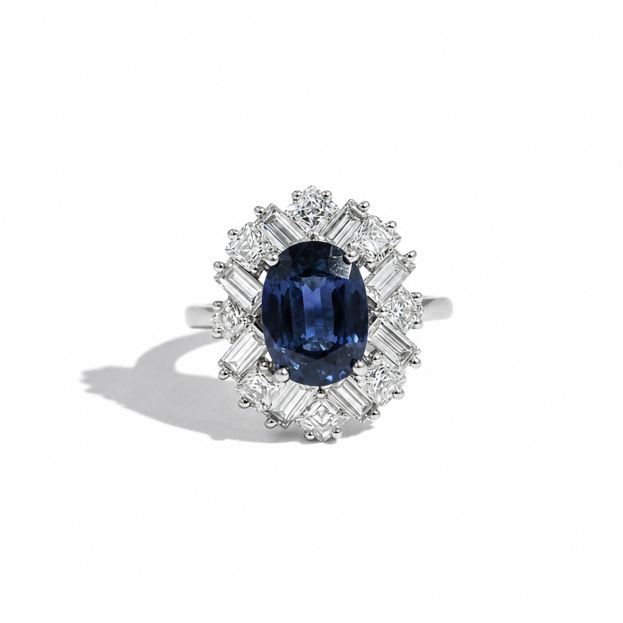 Bague Cocktail Saphir 3,74 carats - Année 70