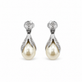 Boucles d’oreilles - Or blanc - Perles de culture et Diamants