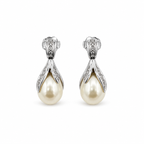 Boucles d’oreilles - Or blanc - Perles de culture et Diamants