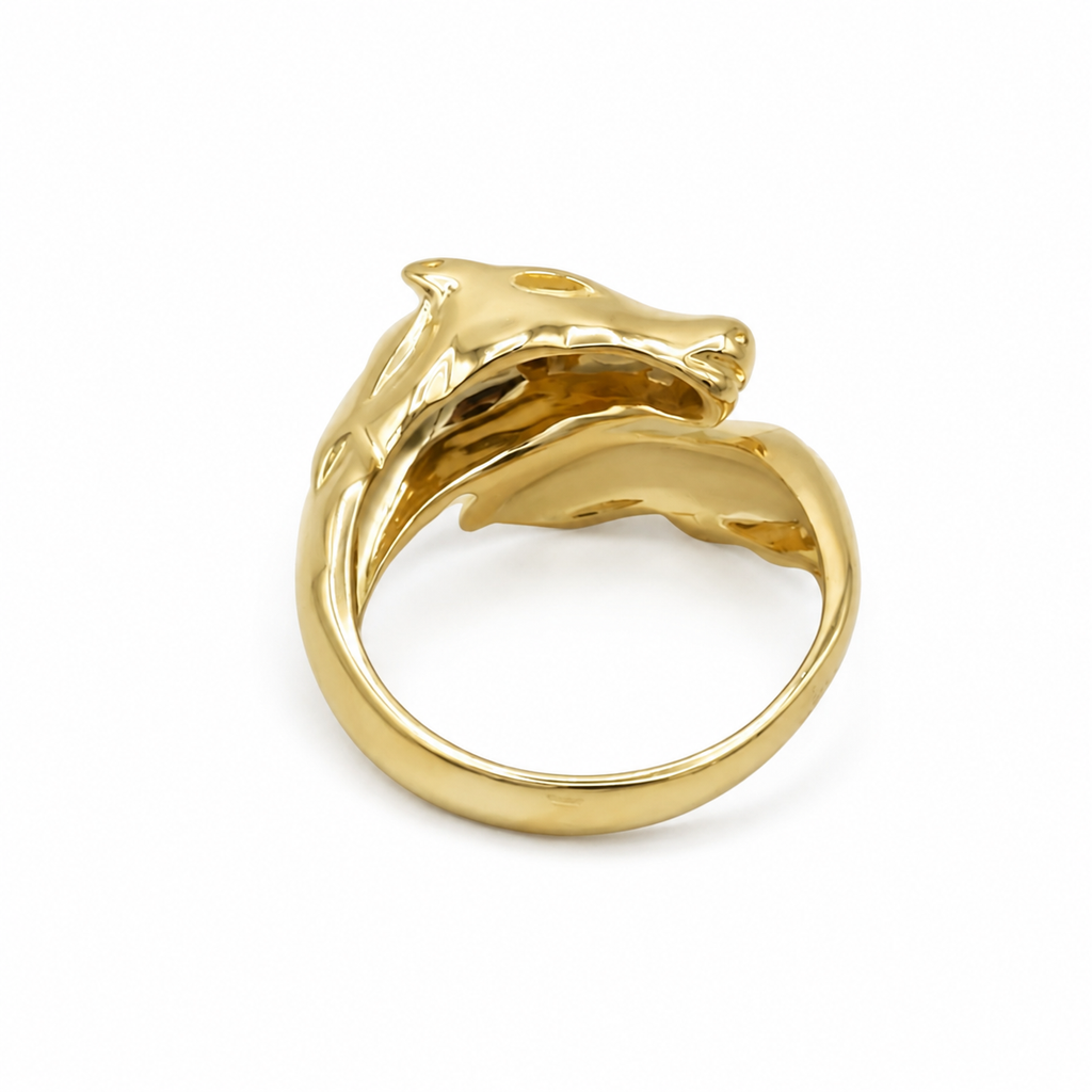 Bague Or jaune - Cheval - Diamants