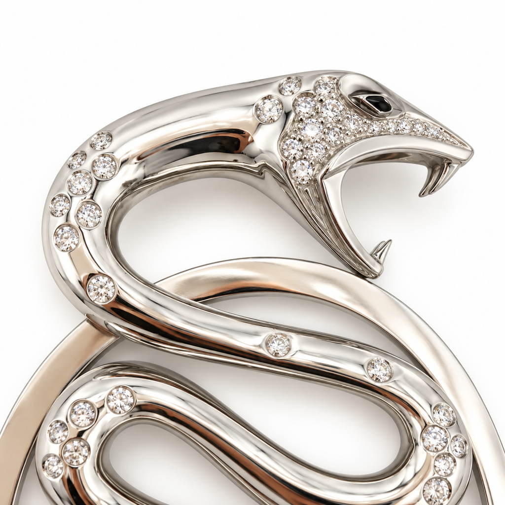 Boucheron - Pendentif Trouble Serpent - Or blanc et Diamants