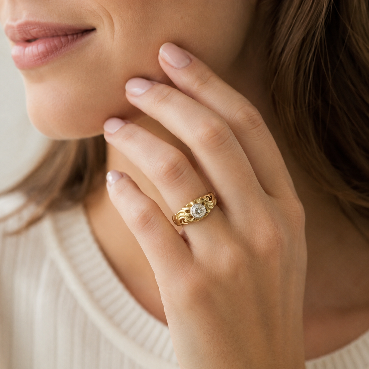 Bague Bandeau - Or jaune - Diamant 0,60 carat