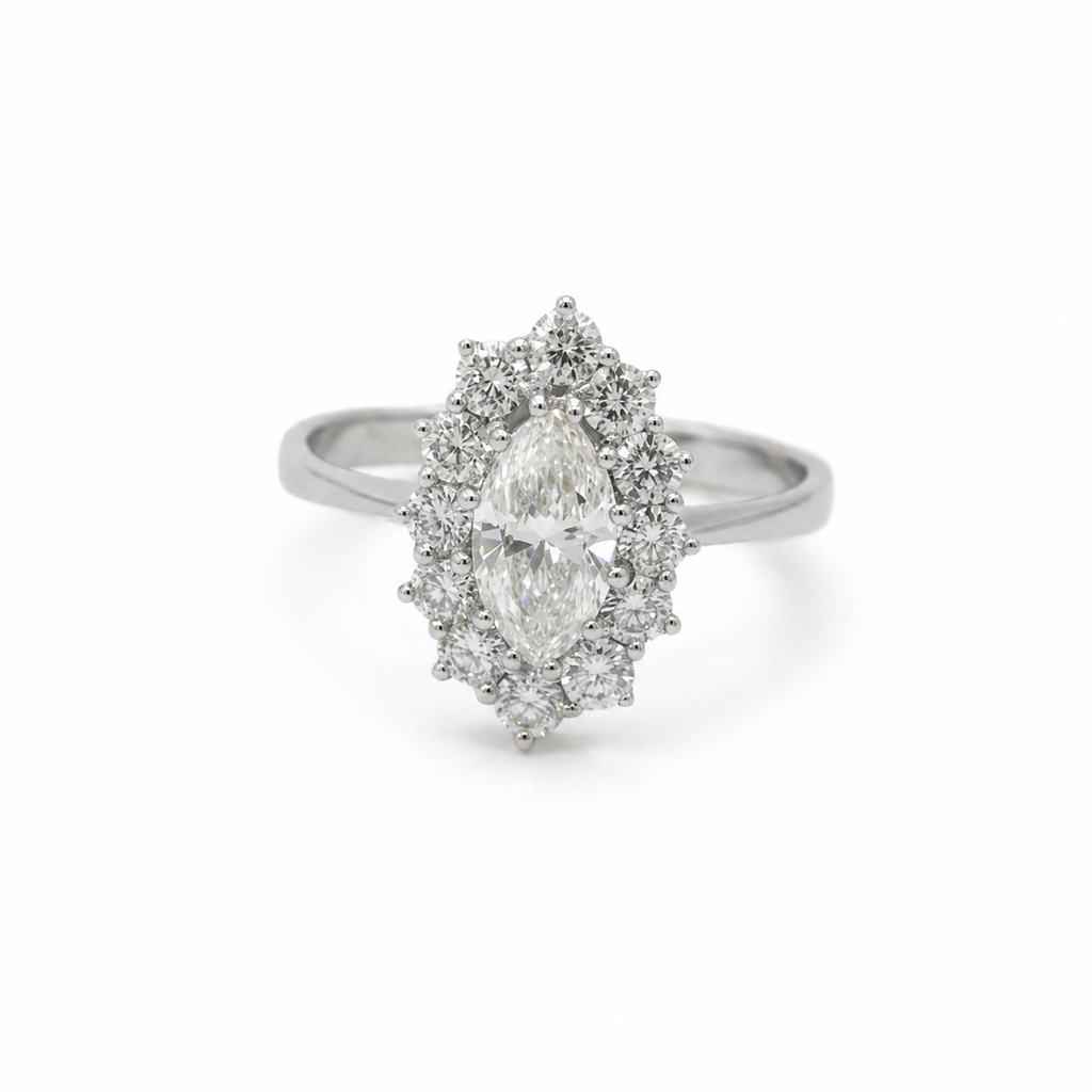 Marquise Ring - White Gold and Diamonds