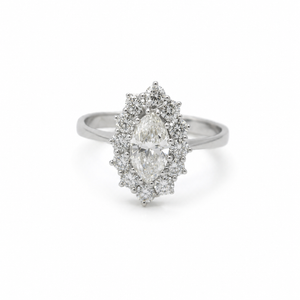 Marquise Ring - White Gold and Diamonds