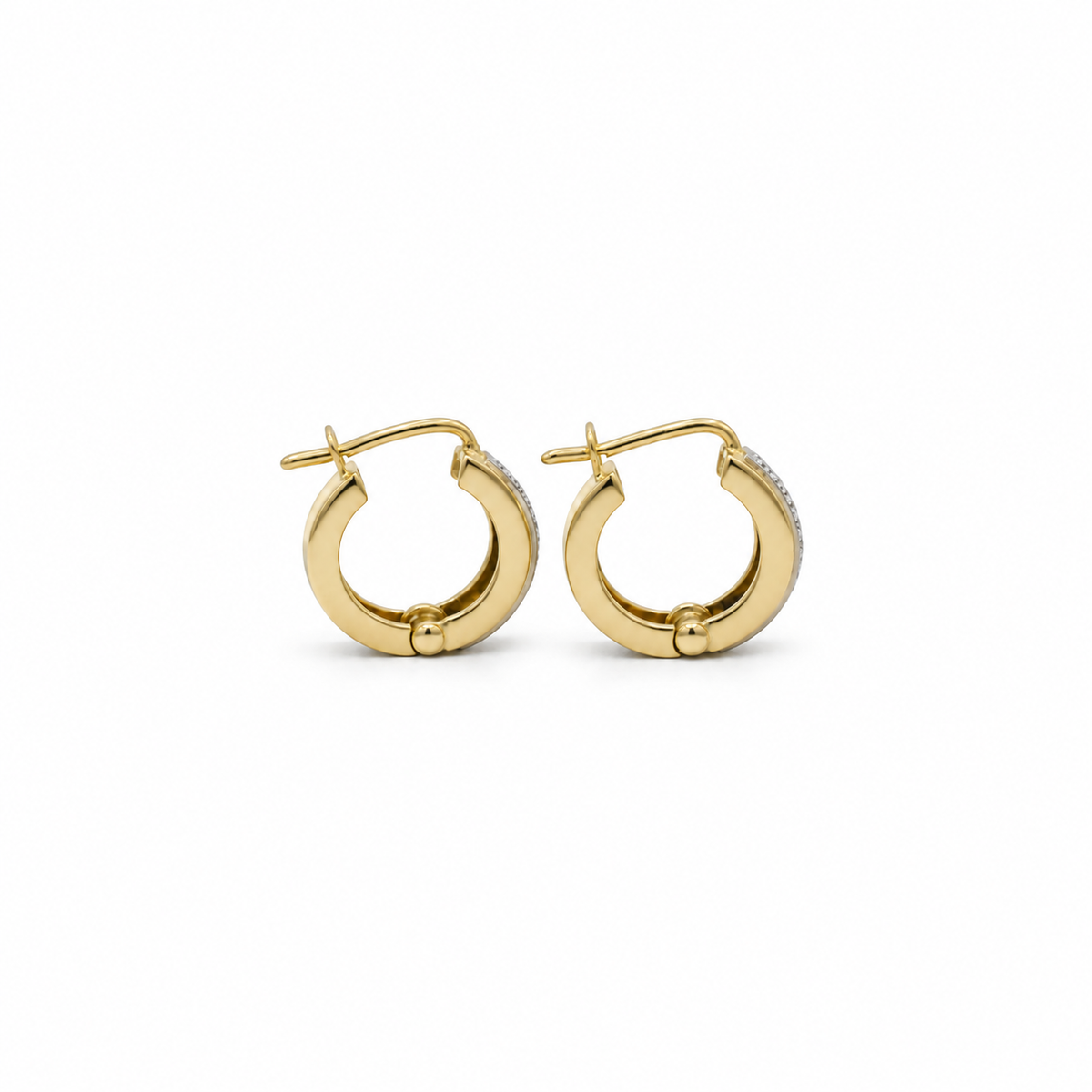 Boucles d’oreilles Créoles  Or jaune et Diamants