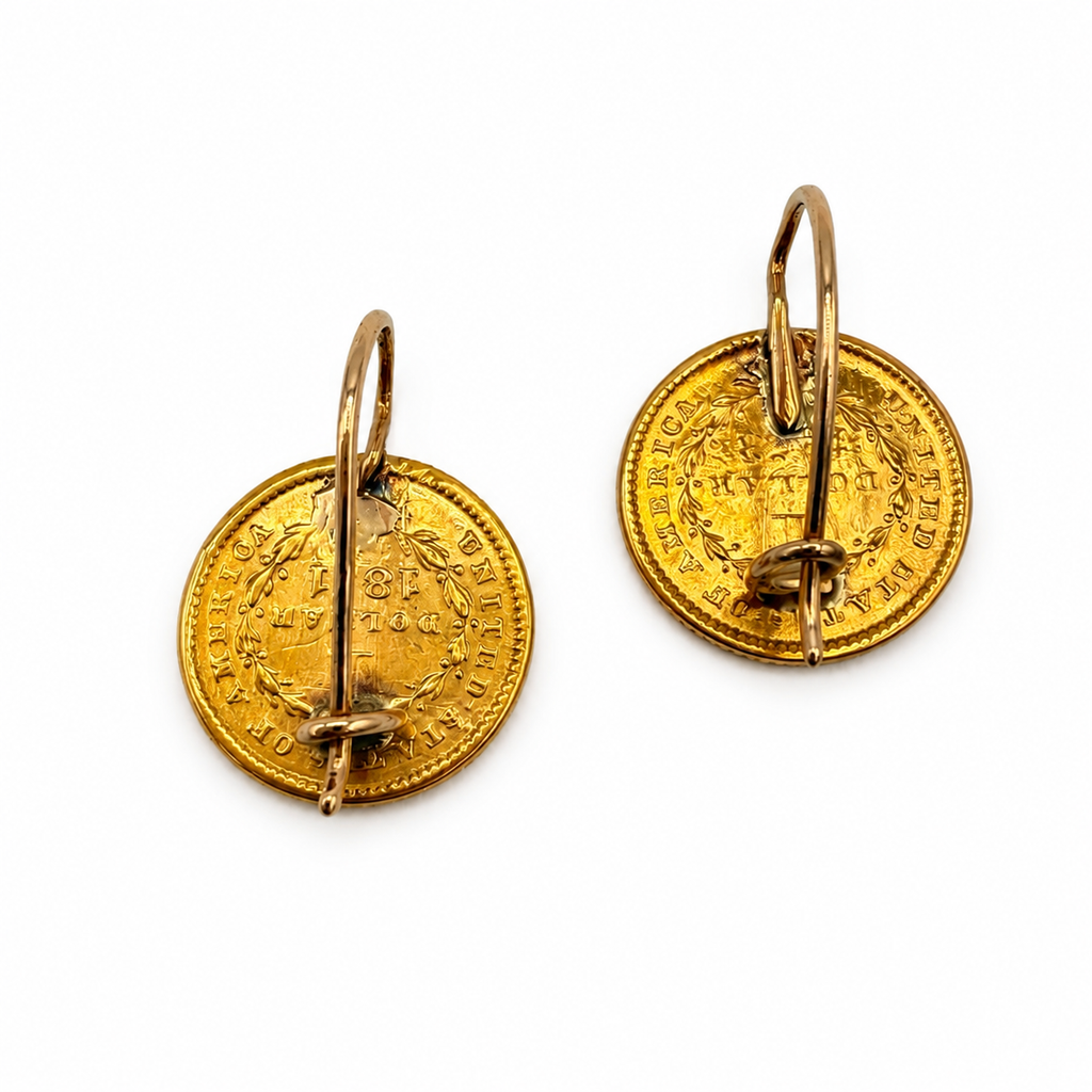 Boucles d’oreilles - Pièces de 1 dollar 1851