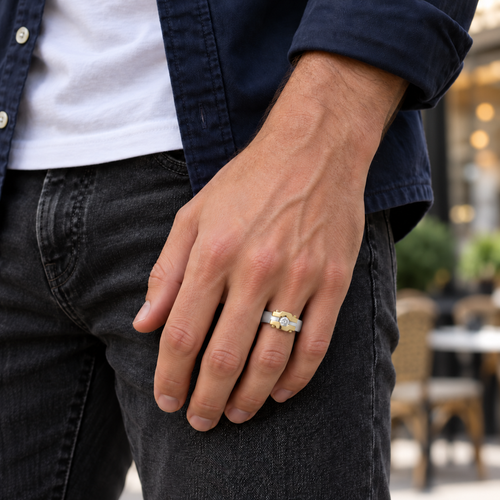 Art déco - Bague deux ors et Diamant