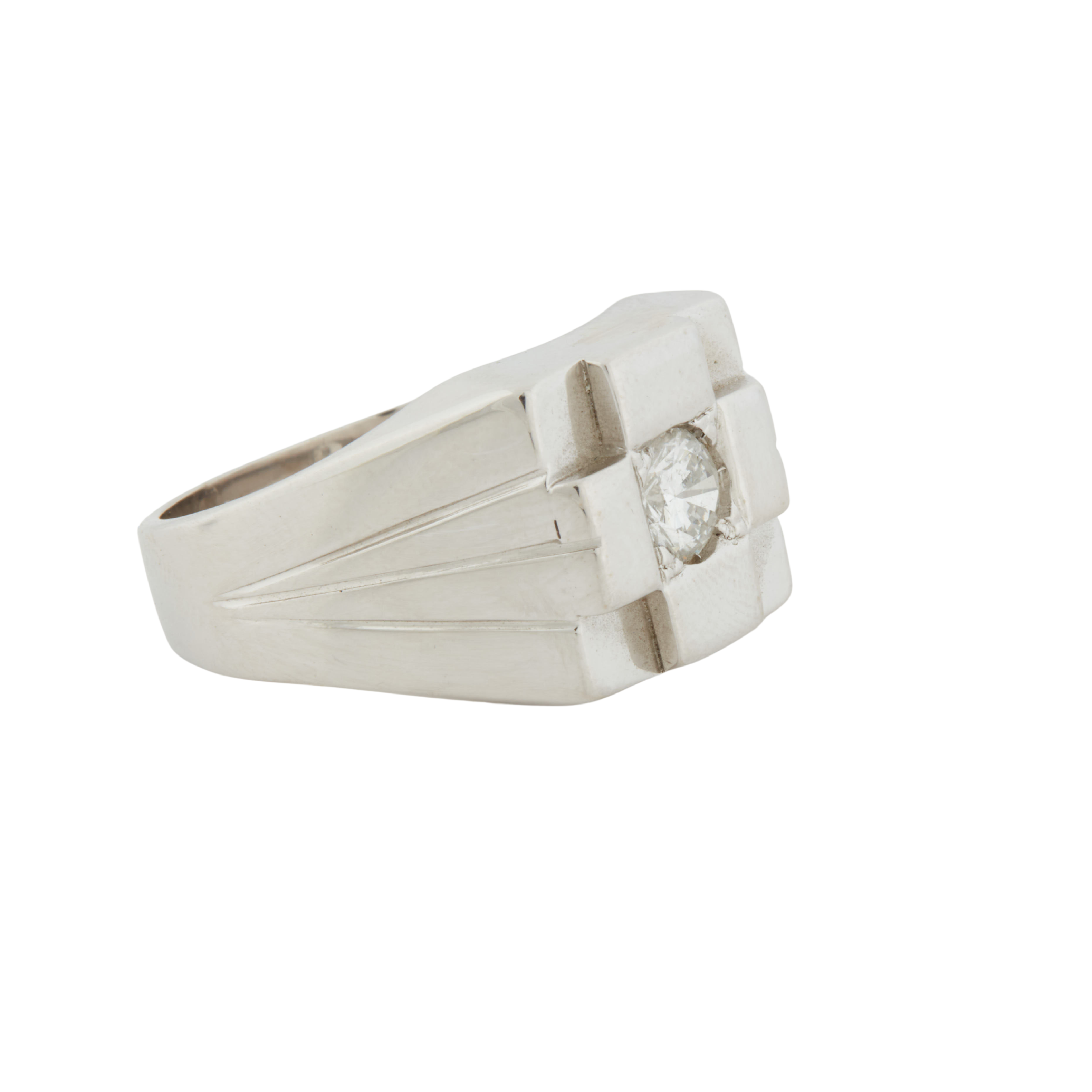 Chevalière Or Blanc - Diamant