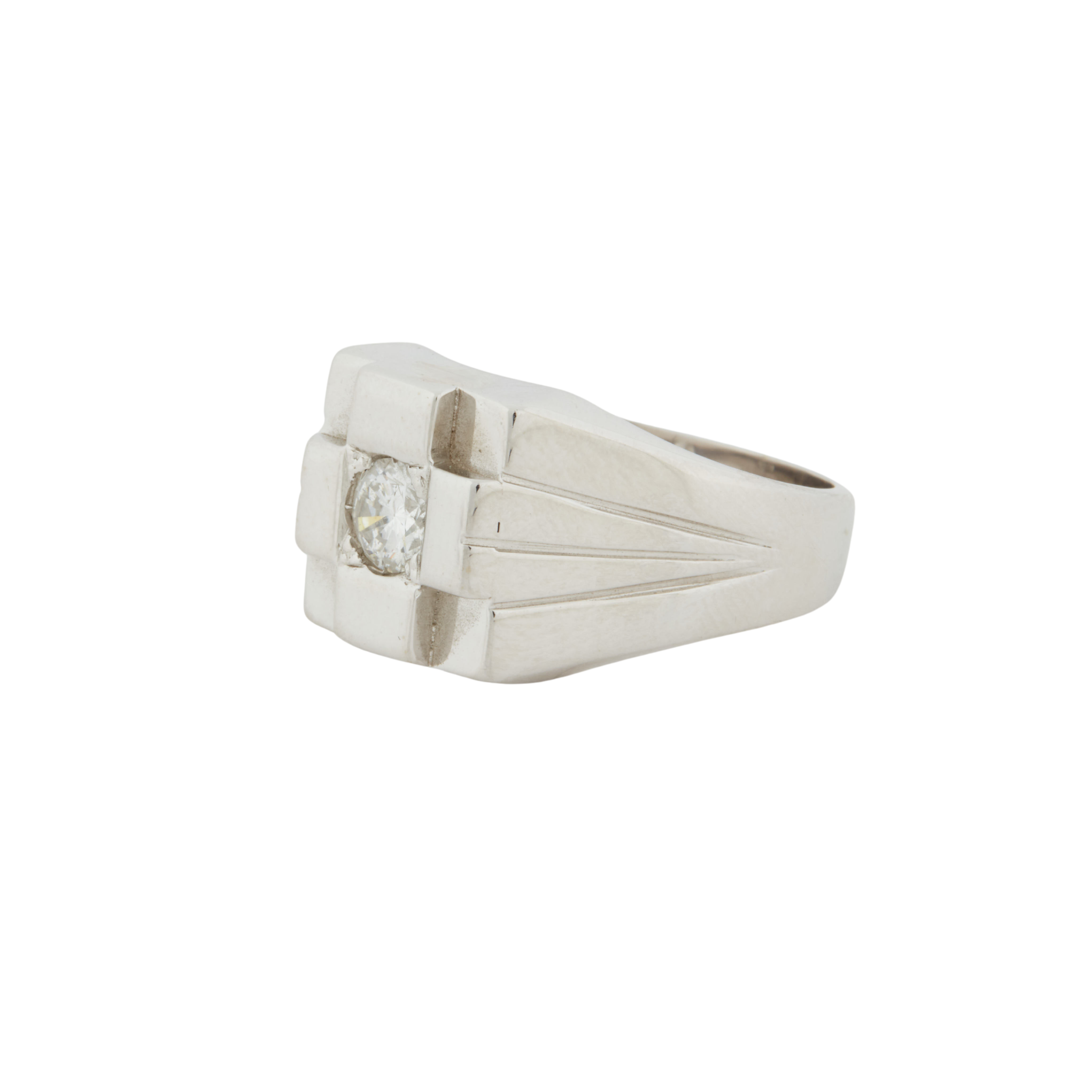 Chevalière Or Blanc - Diamant