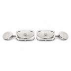 Boutons de Manchettes Or Blanc - Diamants