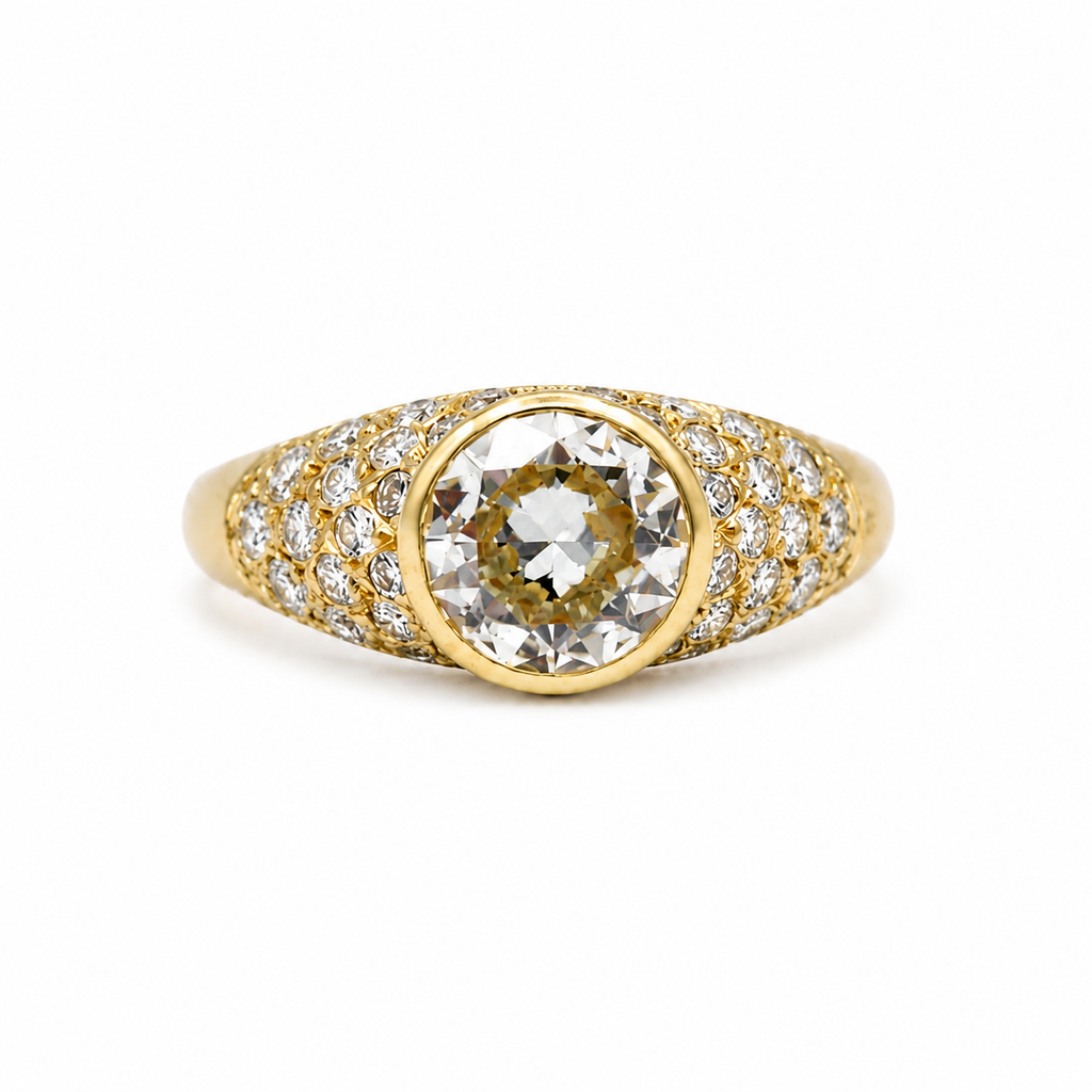 Bague Jonc - Or jaune - Diamants 1,55 carats