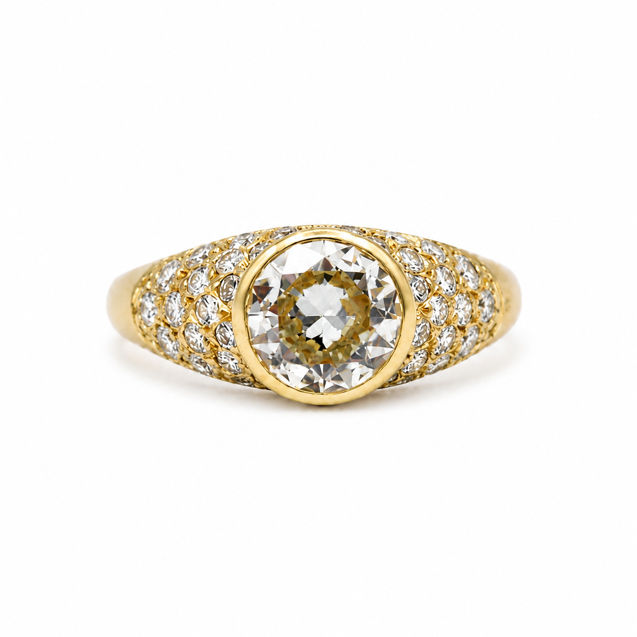 Bague Jonc - Or jaune - Diamants 1,55 carats