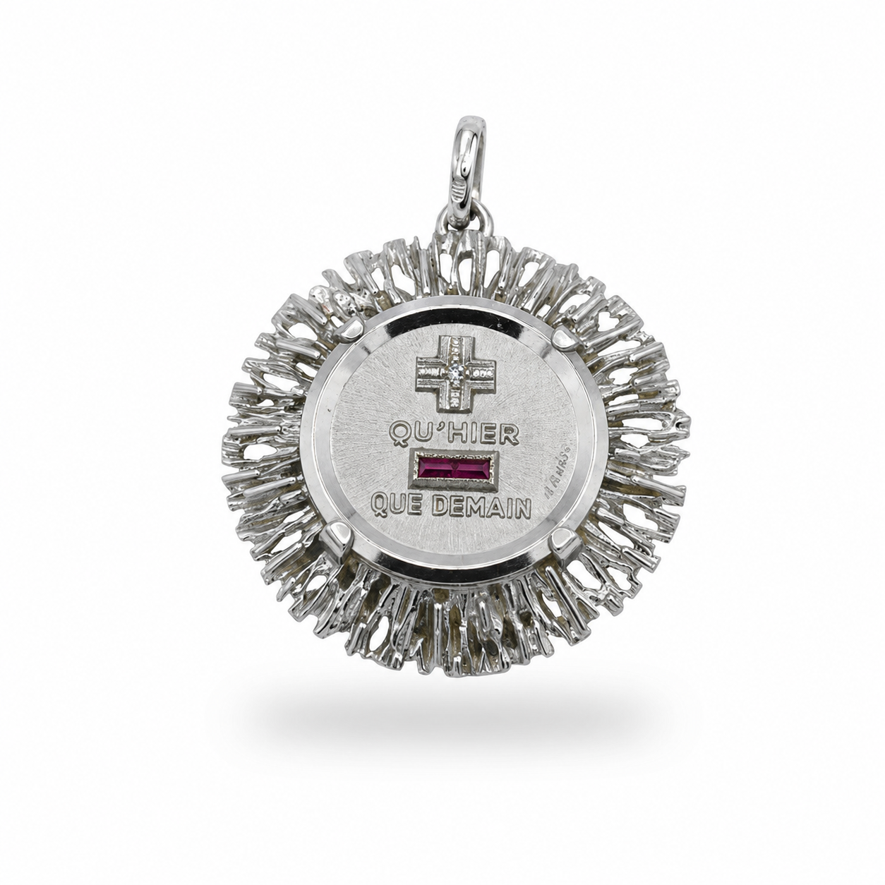 Augis - Love Medal - White Gold - Rubies and Diamonds