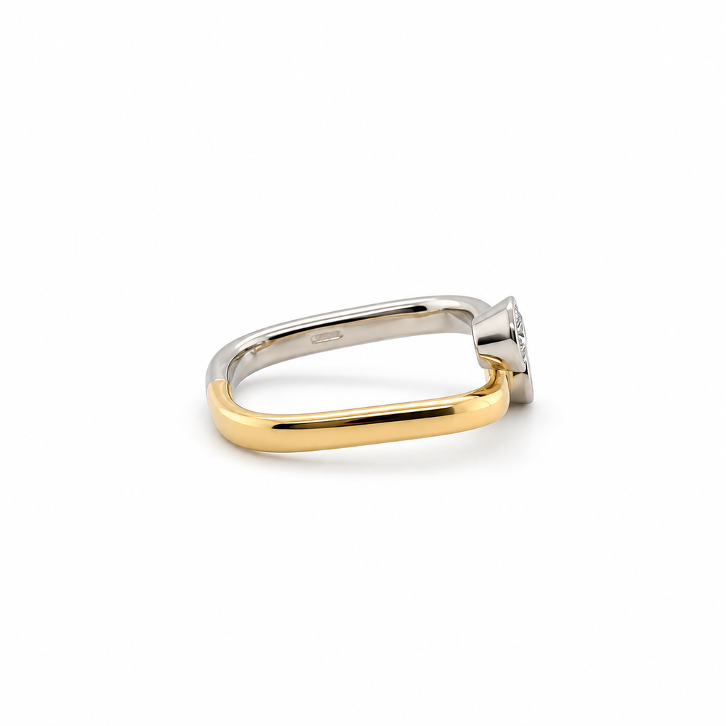 Diamond ring - Yellow gold and Platinum