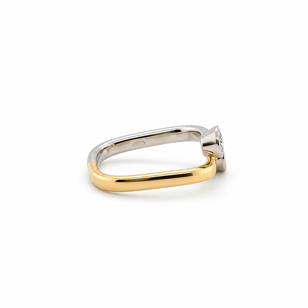 Diamond ring - Yellow gold and Platinum