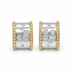 Boucles Oreilles - 2 ors - Diamants 1,10 carats