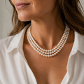 Gradient Cultured Pearl Necklace - White Gold Clasp