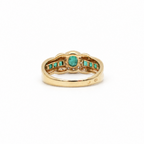 Bague Or jaune - Emeraudes et Diamants