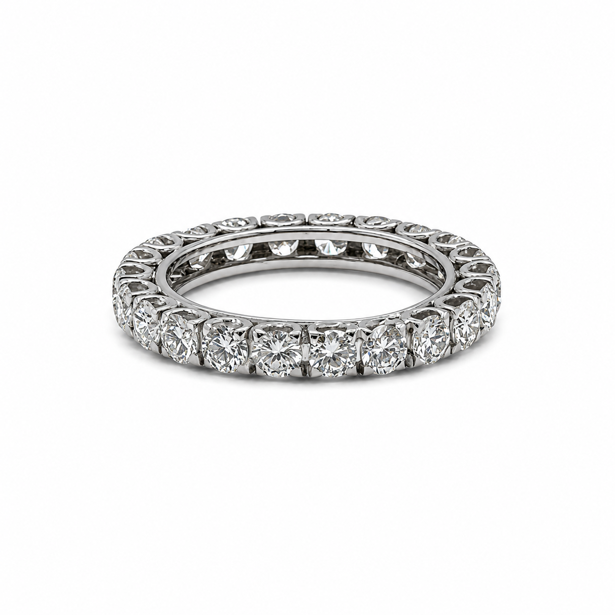 White gold wedding band - Full eternity with 1.76 carats of diamonds