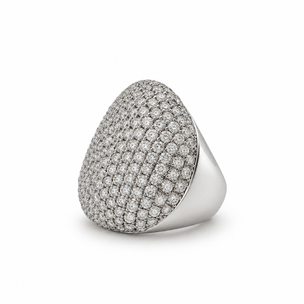 Bague Pavée en Or blanc et Diamants 3,80 carats