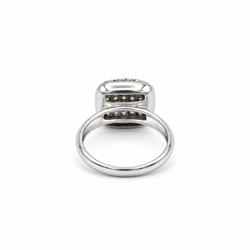 Bague Or blanc pavage diamants 1,20 carats