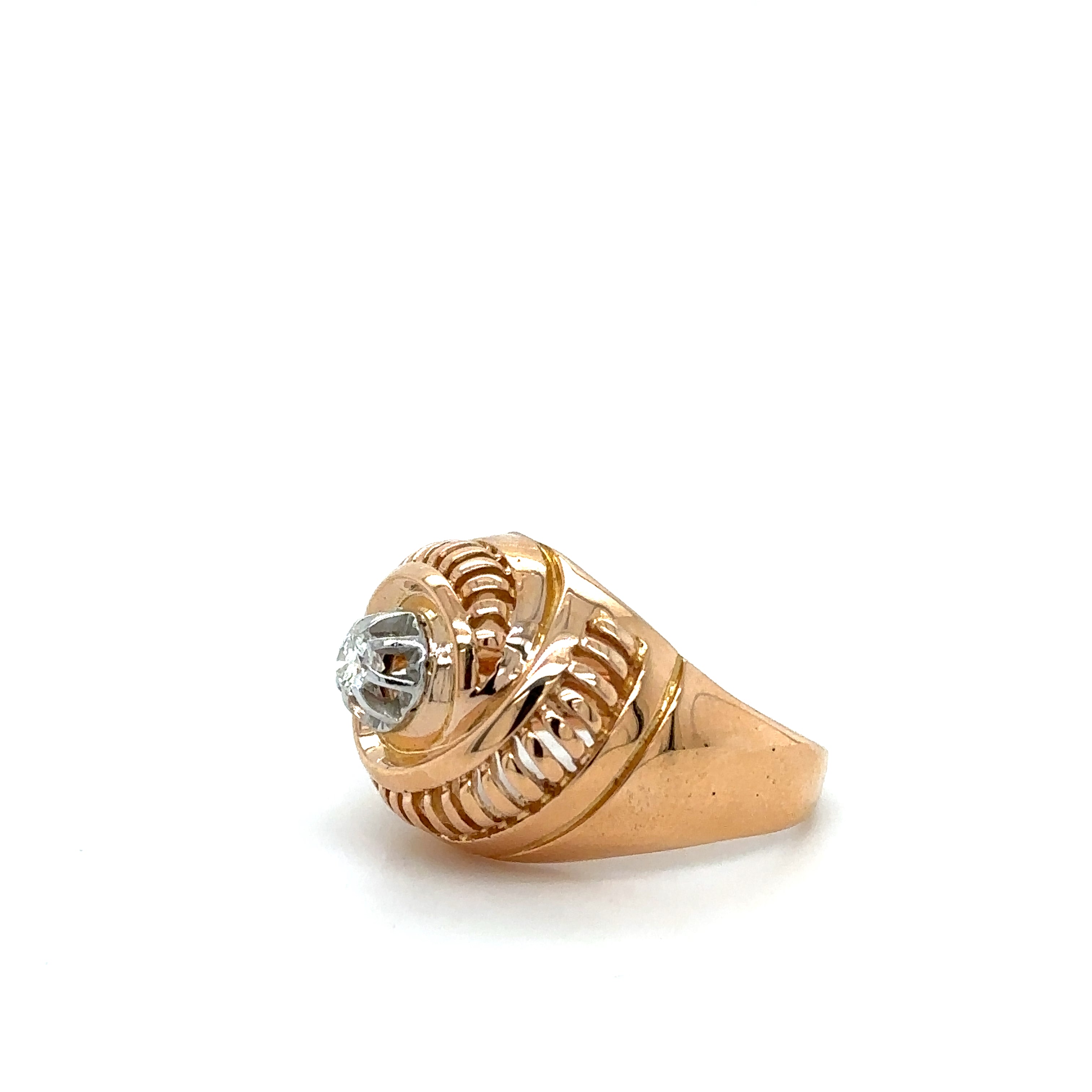 Art déco - Bague Or rose et Diamant