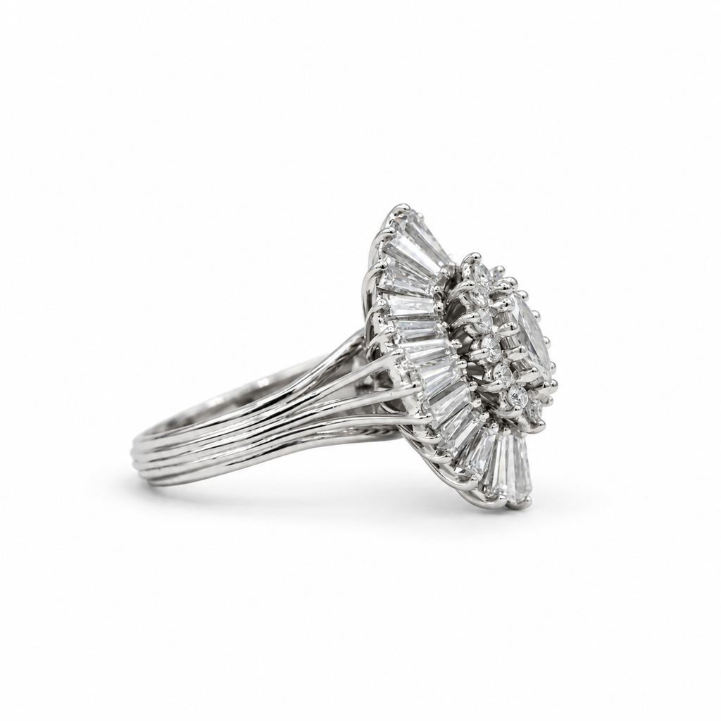Bague Cocktail Platine et Diamants