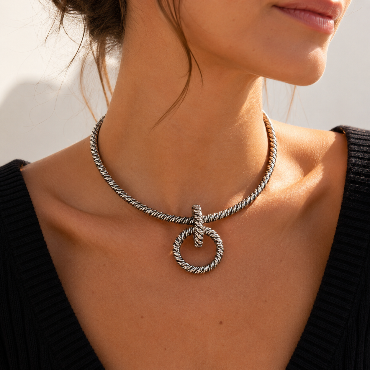 Hermès - Collier Vintage Argent - poinçon Lucien Vachey