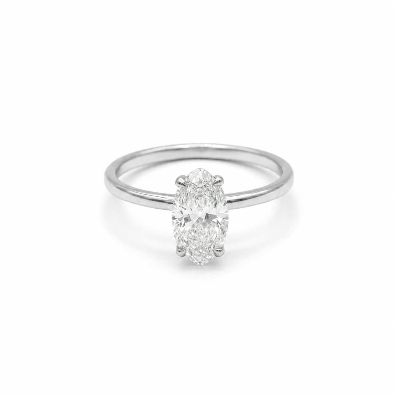 Bague Or blanc - Diamant Marquise 1,56 carats