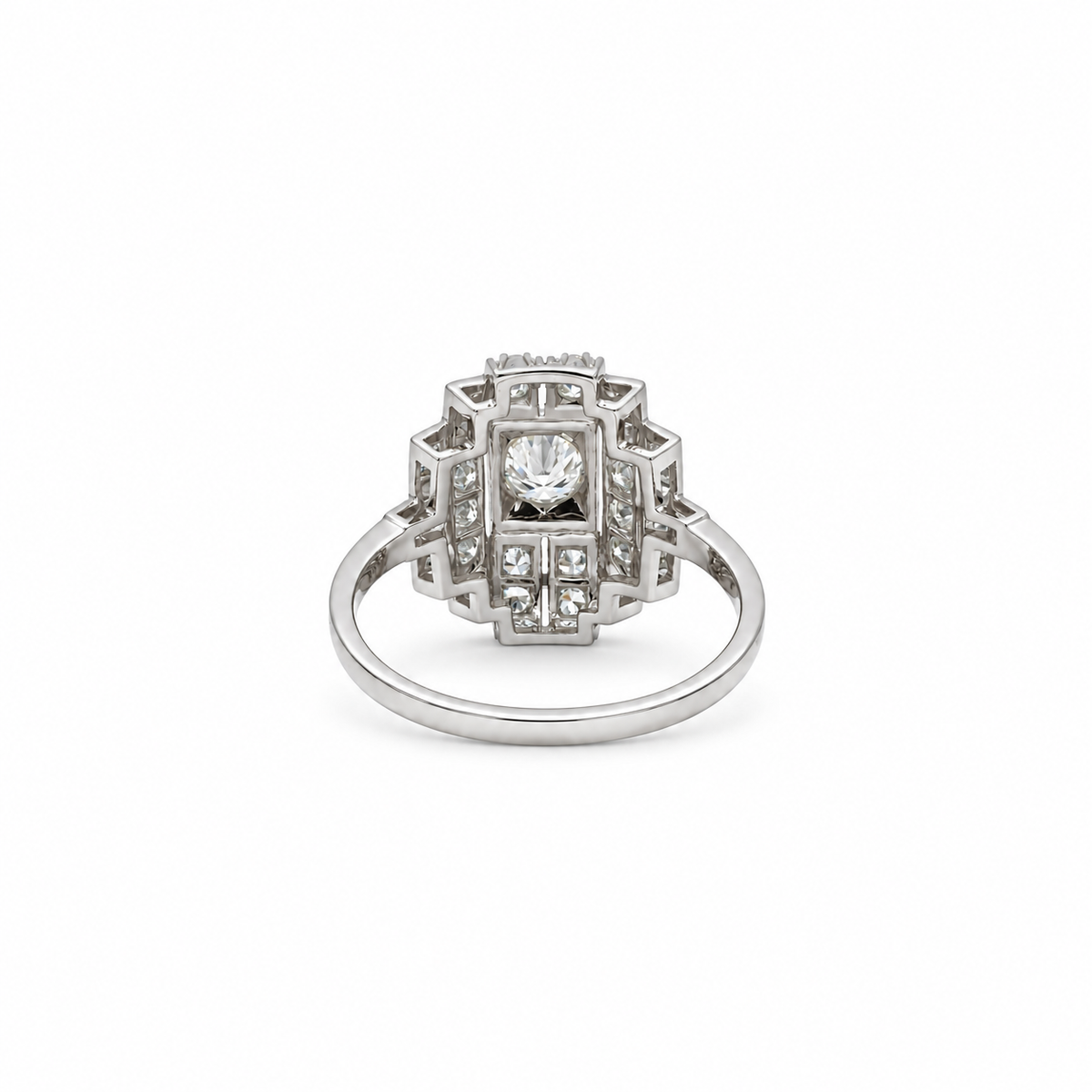 Art déco - Bague Platine et diamants