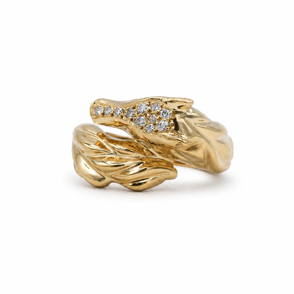 Bague Or jaune - Cheval - Diamants