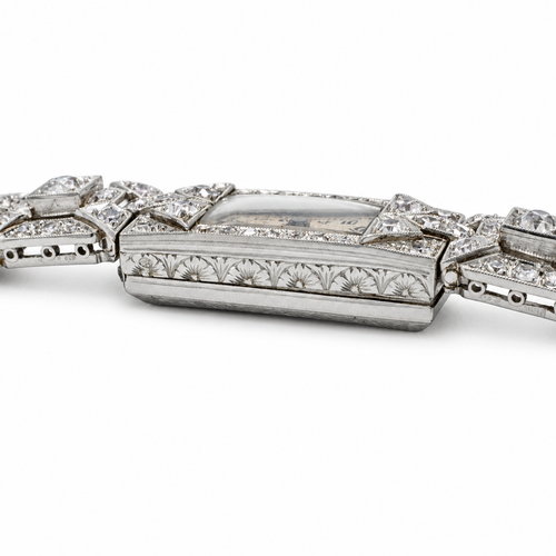 Art déco - Montre femme Platine et diamants