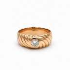 Godronné Tourbillon Ring - Rose Gold - 0.30 ct Diamond